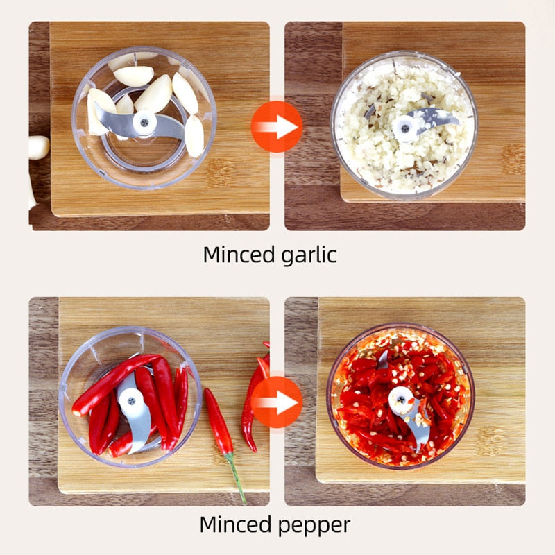 Electric Kitchen Chopper Garlic Masher Meat Grinder Mini Food Garlic  Vegetable